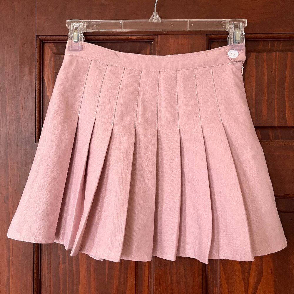 vintage pink pleated tennis skort S